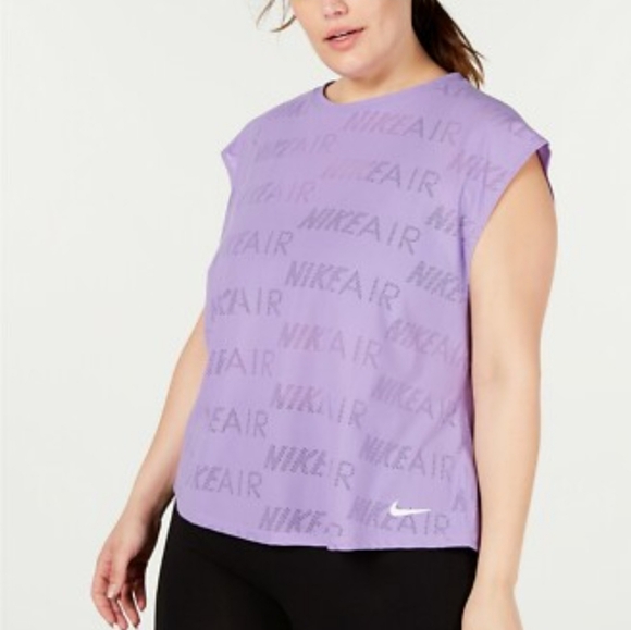 Nike Air Vent Logo Sleeveless Running Tee Plus Size 2X Purple Activewear - Picture 1 of 9